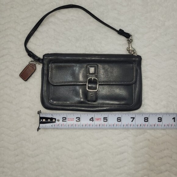 Coach Black Soft Leather Bleaker Clutch/Wristlet Minimalist. Vintage - Picture 7 of 9